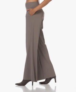 Lasalle Tech Jersey Broek Met Wijde Pijpen - Taupe -Mode Kleding 230718 1927b6a6 cba7 470f 9735 dd75d57d938a