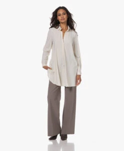 Lasalle Tech Jersey Broek Met Wijde Pijpen - Taupe -Mode Kleding 230718 281c18e9 0013 4833 affa f84406d3726b