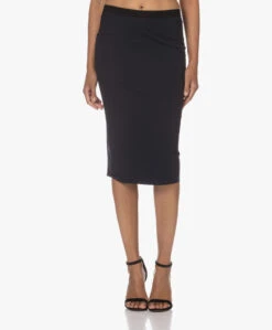 Japantky Nosi Jersey Kokerrok - Zwartblauw