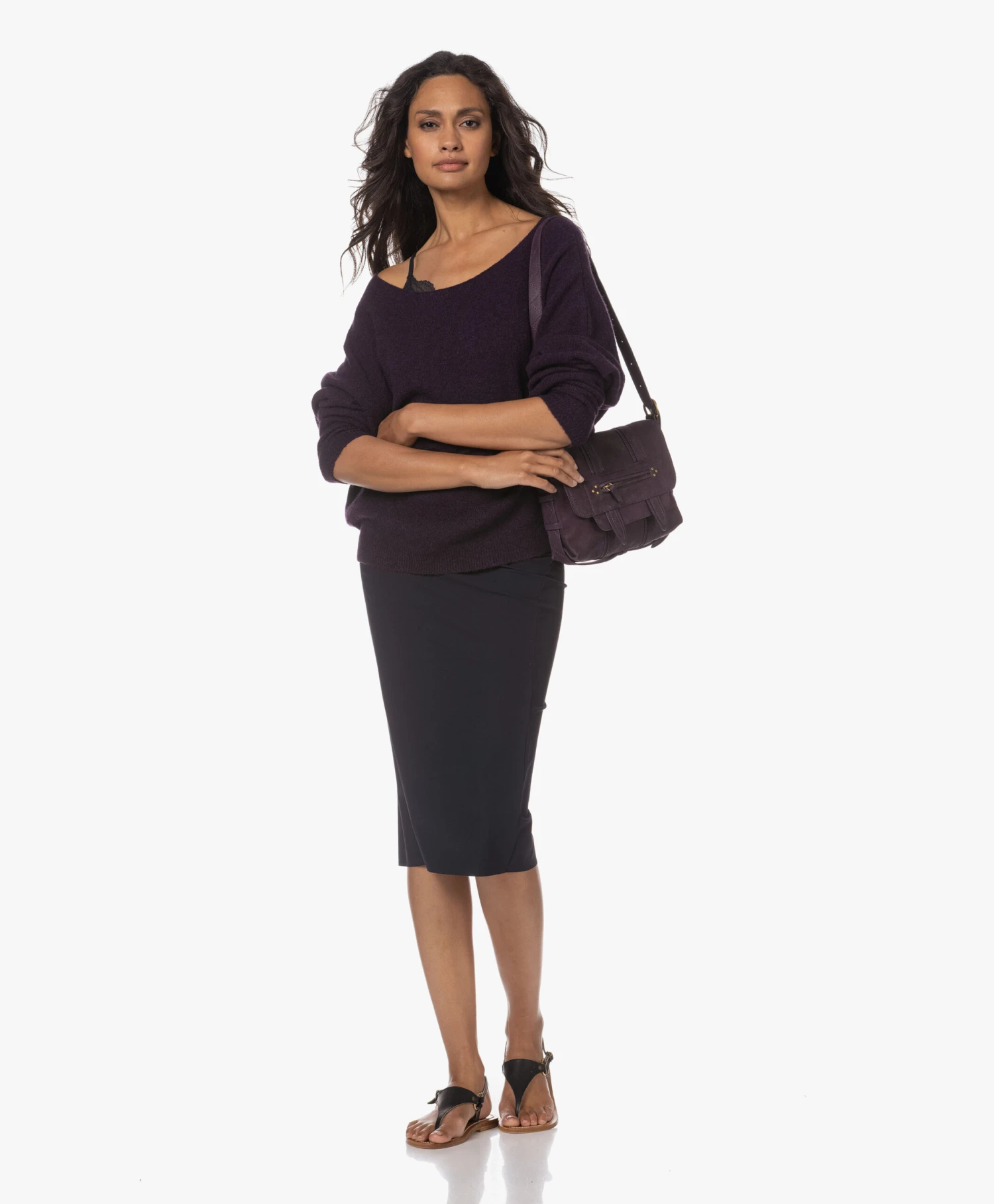 Japantky Nosi Jersey Kokerrok - Zwartblauw 2 Japantky Nosi Jersey Kokerrok - Zwartblauw - Afbeelding 2