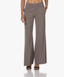 Lasalle Tech Jersey Broek Met Wijde Pijpen - Taupe