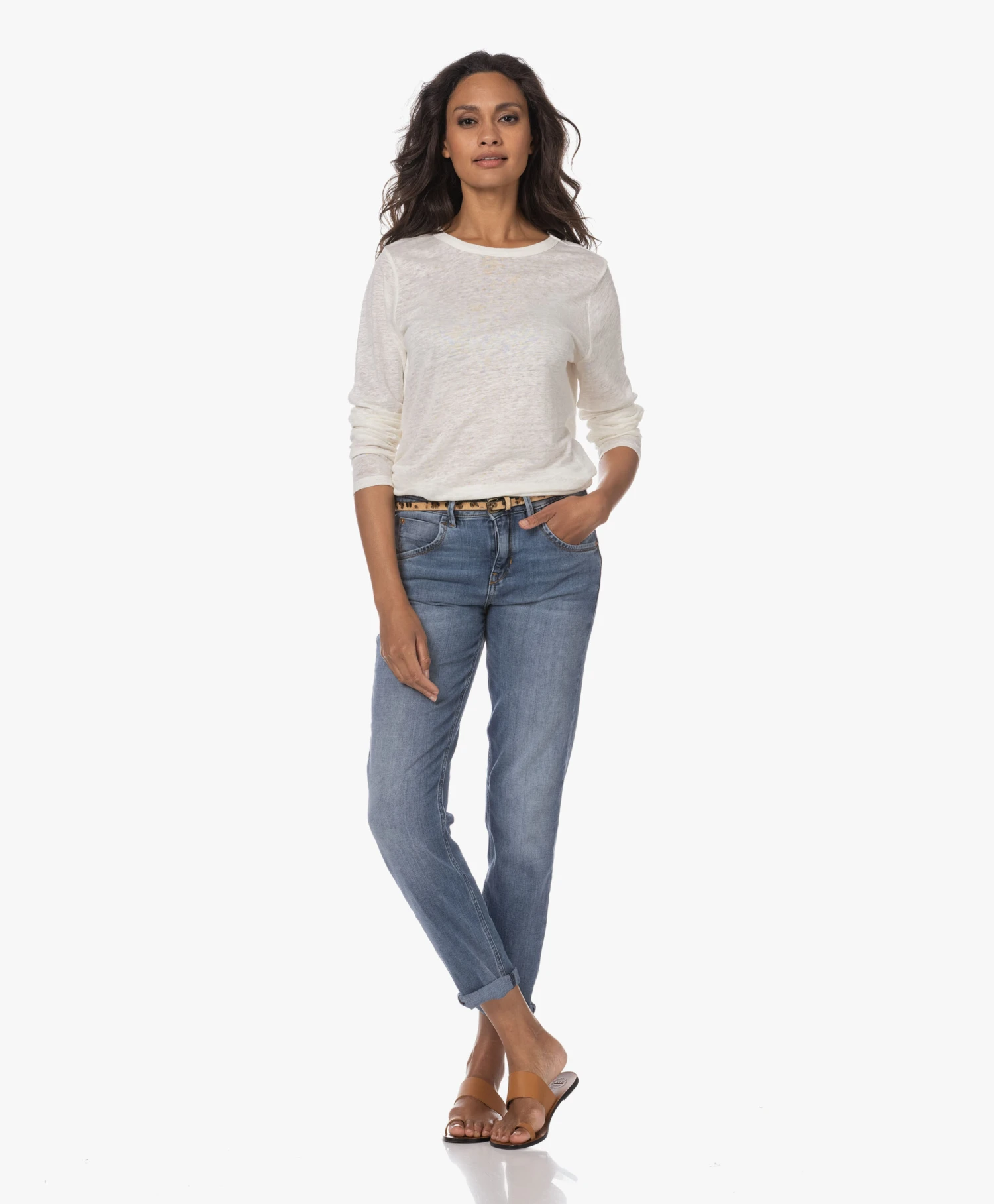 Atp Atelier Astrid Leren Teenslippers - Terra 2 Atp Atelier Astrid Leren Teenslippers - Terra - Afbeelding 2