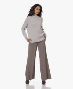 Lasalle Tech Jersey Broek Met Wijde Pijpen - Taupe -Mode Kleding 230718 e4ccae18 a7d2 4461 a41d 038b18deb6bf