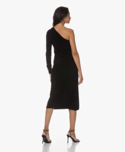 Filippa K One-Shoulder Chenille Gebreide Midi Jurk - Zwart -Mode Kleding 230720 2d25c86c 236f 4a45 853c da7b08ffea49