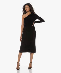 Filippa K One-Shoulder Chenille Gebreide Midi Jurk - Zwart -Mode Kleding 230720 927141b8 2ea2 4bde 8a2e 9080df1d4938