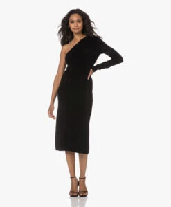 Filippa K One-Shoulder Chenille Gebreide Midi Jurk - Zwart -Mode Kleding 230720 e3e887ad e2e6 44dd 9d91 fa472c68f75c