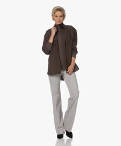 Filippa K Sammy Puur Katoenen Overhemd - Dark Chocolate -Mode Kleding 230724 31c2b9f3 846b 4c89 97aa 1efe14bdbd8d