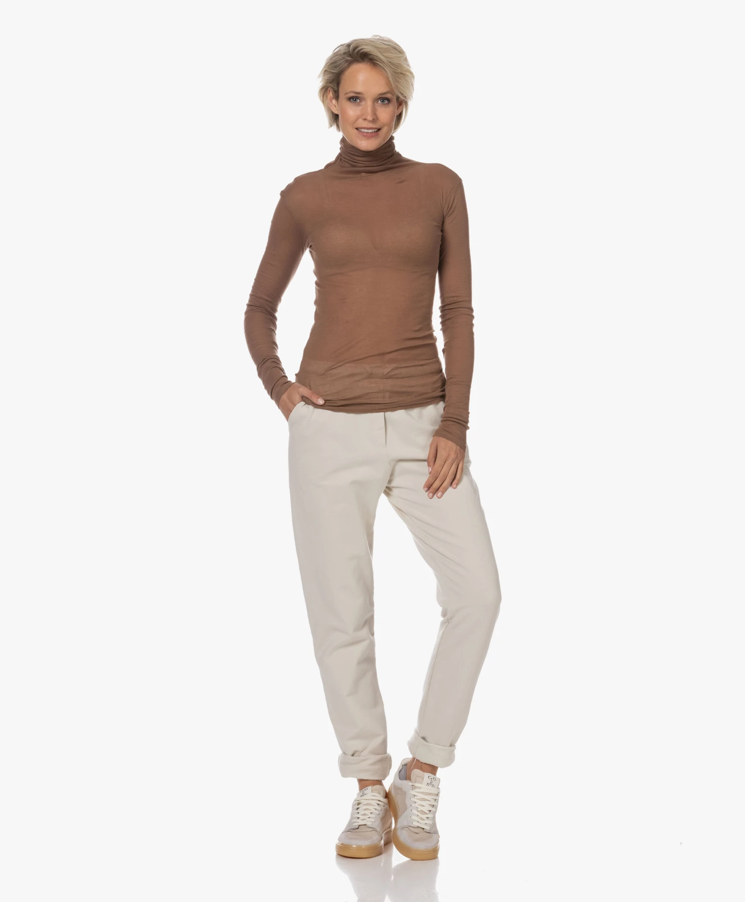 American Vintage Massachussets Jersey Colshirt -Vintage Cacao 5 American Vintage Massachussets Jersey Colshirt -Vintage Cacao - Afbeelding 5