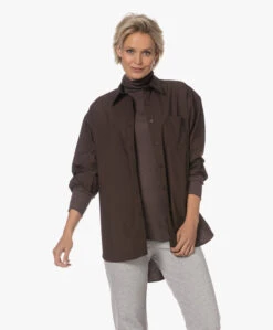Filippa K Sammy Puur Katoenen Overhemd - Dark Chocolate -Mode Kleding 230724 4173556d 93f2 4e08 9e4b 785376d5d3fc