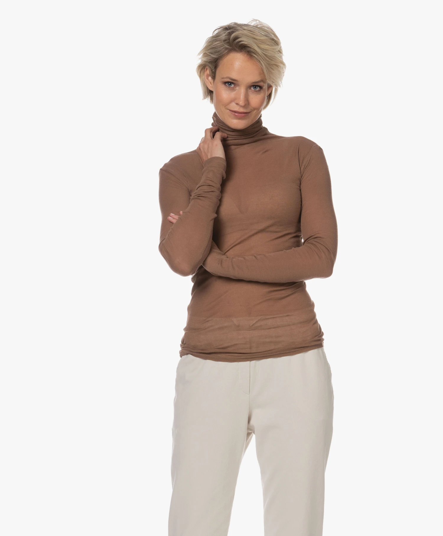 American Vintage Massachussets Jersey Colshirt -Vintage Cacao 8 American Vintage Massachussets Jersey Colshirt -Vintage Cacao - Afbeelding 8