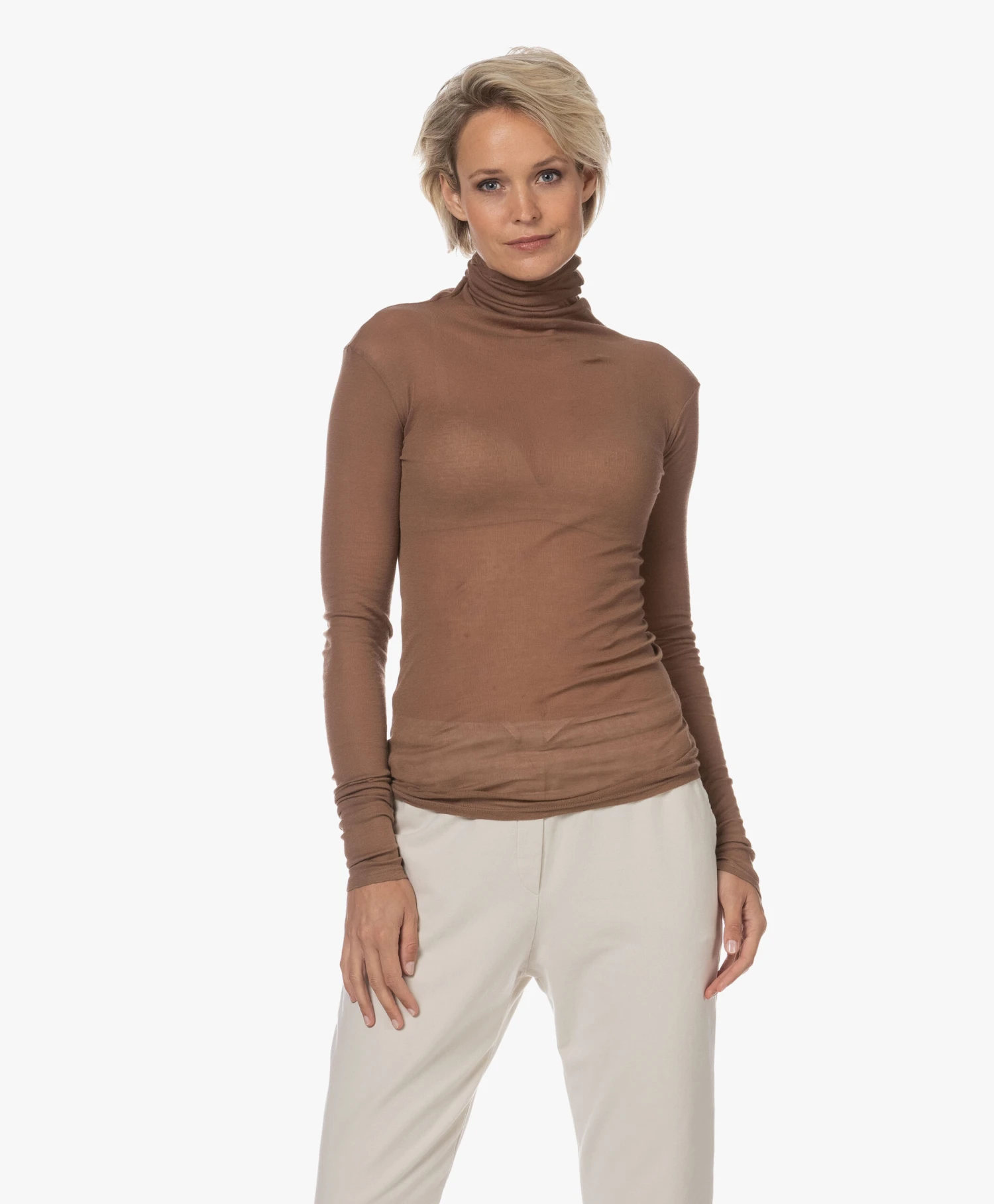 American Vintage Massachussets Jersey Colshirt -Vintage Cacao 1 American Vintage Massachussets Jersey Colshirt -Vintage Cacao