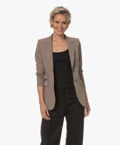 Japantky Yuu Getailleerde Blazer - Walnut -Mode Kleding 230724 56243e8f 2f47 436e b3e6 989c96560601