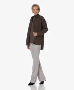 Filippa K Sammy Puur Katoenen Overhemd - Dark Chocolate -Mode Kleding 230724 86a67810 280e 4f45 8f19 1c68fa855fdc