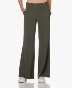 Lasalle Tech Jersey Broek Met Wijde Pijpen - Moss