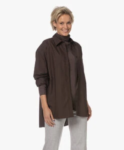 Filippa K Sammy Puur Katoenen Overhemd - Dark Chocolate -Mode Kleding 230724 c5755caf 2b69 4e25 adec cbaf3f585d5e