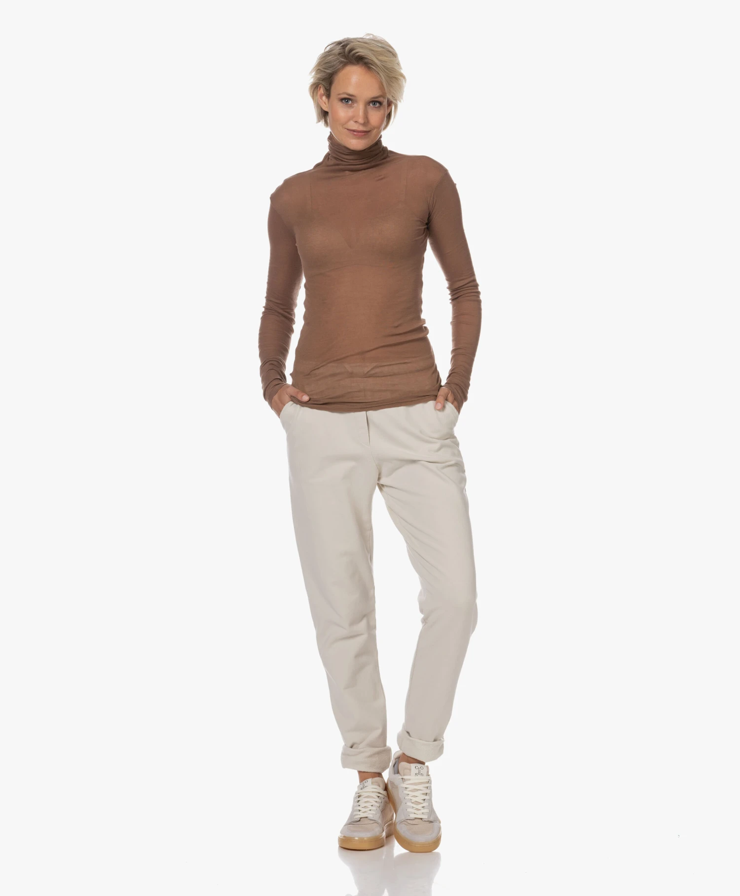 American Vintage Massachussets Jersey Colshirt -Vintage Cacao 12 American Vintage Massachussets Jersey Colshirt -Vintage Cacao - Afbeelding 12