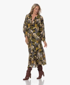 Kyra Vanessa Seersucker Print Rok - Yellow Curry -Mode Kleding 230725 27a52903 36ea 463f 801c 07faf53f7ba0