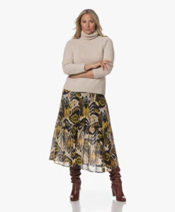 Kyra Vanessa Seersucker Print Rok - Yellow Curry -Mode Kleding 230725 5795adfd 0578 468b 9f4e ca083e83b6be