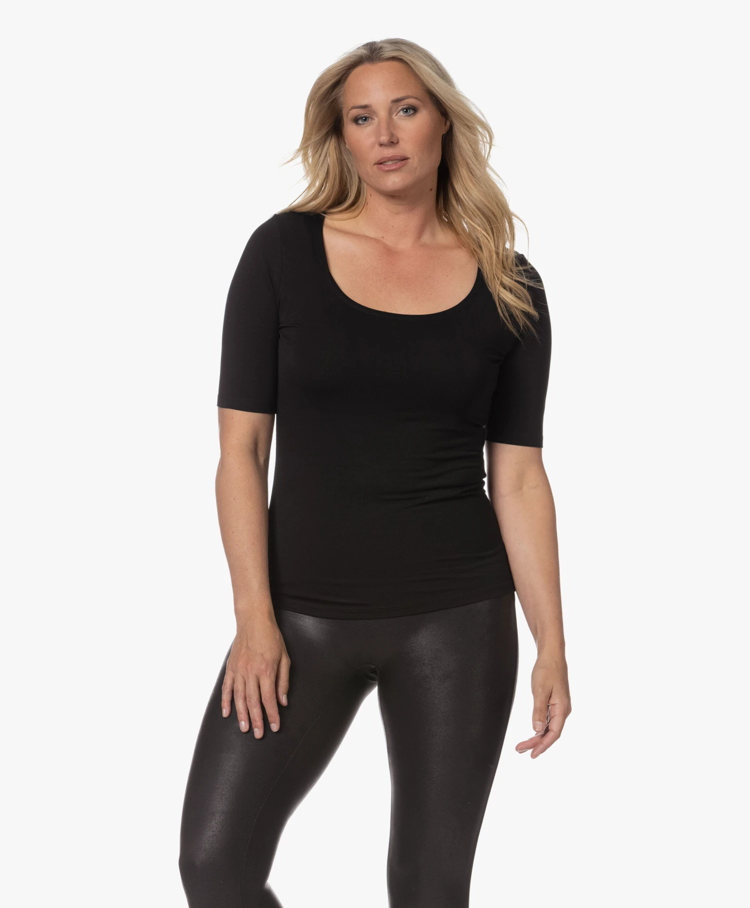 No Man'S Land Viscose T-Shirt Met Halflange Mouwen - Zwart 3 No Man'S Land Viscose T-Shirt Met Halflange Mouwen - Zwart - Afbeelding 3