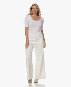 No Man'S Land Viscose T-Shirt Met Halflange Mouwen - Wit -Mode Kleding 230725 6e0c5df6 e670 408d 8502 2139d84745be