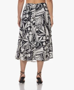 Kyra Juul Print Crêpe Midi Rok - Donker Navy -Mode Kleding 230725 849bec11 41fd 4f80 a985 fabb59bc847a