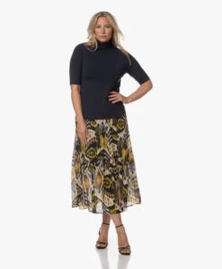 Kyra Vanessa Seersucker Print Rok - Yellow Curry -Mode Kleding 230725 98468998 9a6e 40de b971 1a9df0115e54