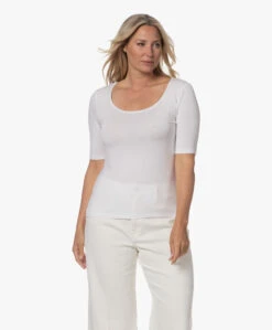 No Man'S Land Viscose T-Shirt Met Halflange Mouwen - Wit -Mode Kleding 230725 cdb02eea 7601 4b86 afc0 2abd544da6f4