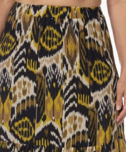 Kyra Vanessa Seersucker Print Rok - Yellow Curry -Mode Kleding 230725 f8f77139 44e6 4250 9adb be2459228f1b