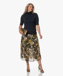 Kyra Vanessa Seersucker Print Rok - Yellow Curry -Mode Kleding 230725 fd8047c0 c360 40d4 9348 aed6a2be9683