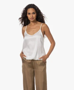 Woman By Earn Luna Satijnen Spaghettitop - Off-White -Mode Kleding 230727 00523225 dfc5 415c 81b8 f0312db252a3