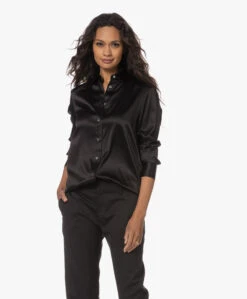 Filippa K Eira Zijden Blouse - Zwart -Mode Kleding 230727 f4380387 5c38 4ea1 b29c cd374febcf31
