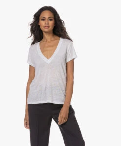 Iro Rodeo Linnen V-Hals T-Shirt - Wit