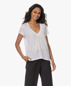 Iro Rodeo Linnen V-Hals T-Shirt - Wit -Mode Kleding 230801 3418aa4e 2d69 4b95 bde3 2ac47804a487