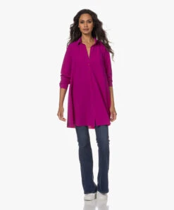 Japantky Emi Travel Jersey A-Lijn Tuniekblouse - Cyclam -Mode Kleding 230801 5894e9a1 088b 4988 a78f 760d083a393f