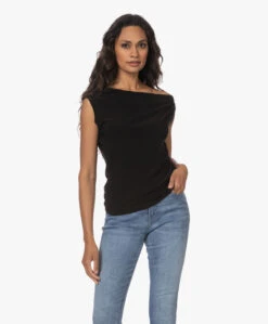Norma Kamali Drop Shoulder Tech Jersey Top - Zwart -Mode Kleding 230801 5cba6941 1e03 4142 bde4 afe89b5fceb6