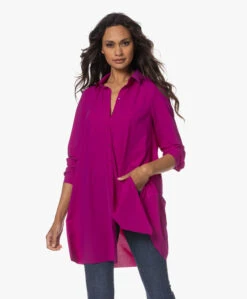 Japantky Emi Travel Jersey A-Lijn Tuniekblouse - Cyclam -Mode Kleding 230801 76e260ca b2a7 4d30 bece 9e9578655384