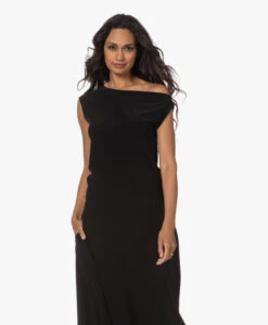 Norma Kamali Drop Shoulder Tech Jersey Top - Zwart -Mode Kleding 230801 781cad65 0283 4960 9972 5a9f3a68cf56