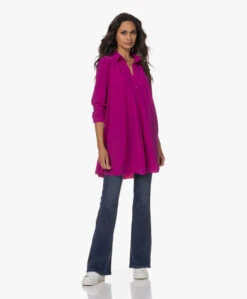 Japantky Emi Travel Jersey A-Lijn Tuniekblouse - Cyclam -Mode Kleding 230801 d704643c 5018 4970 bd7c f5547d2b8c4f