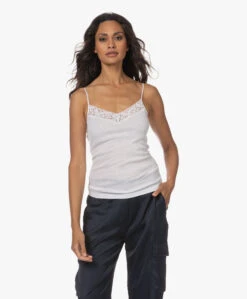 Hanro Moments Spaghetti Top - Wit -Mode Kleding 230801 eca4d6aa 48ce 4507 9060 c483f84ec56a