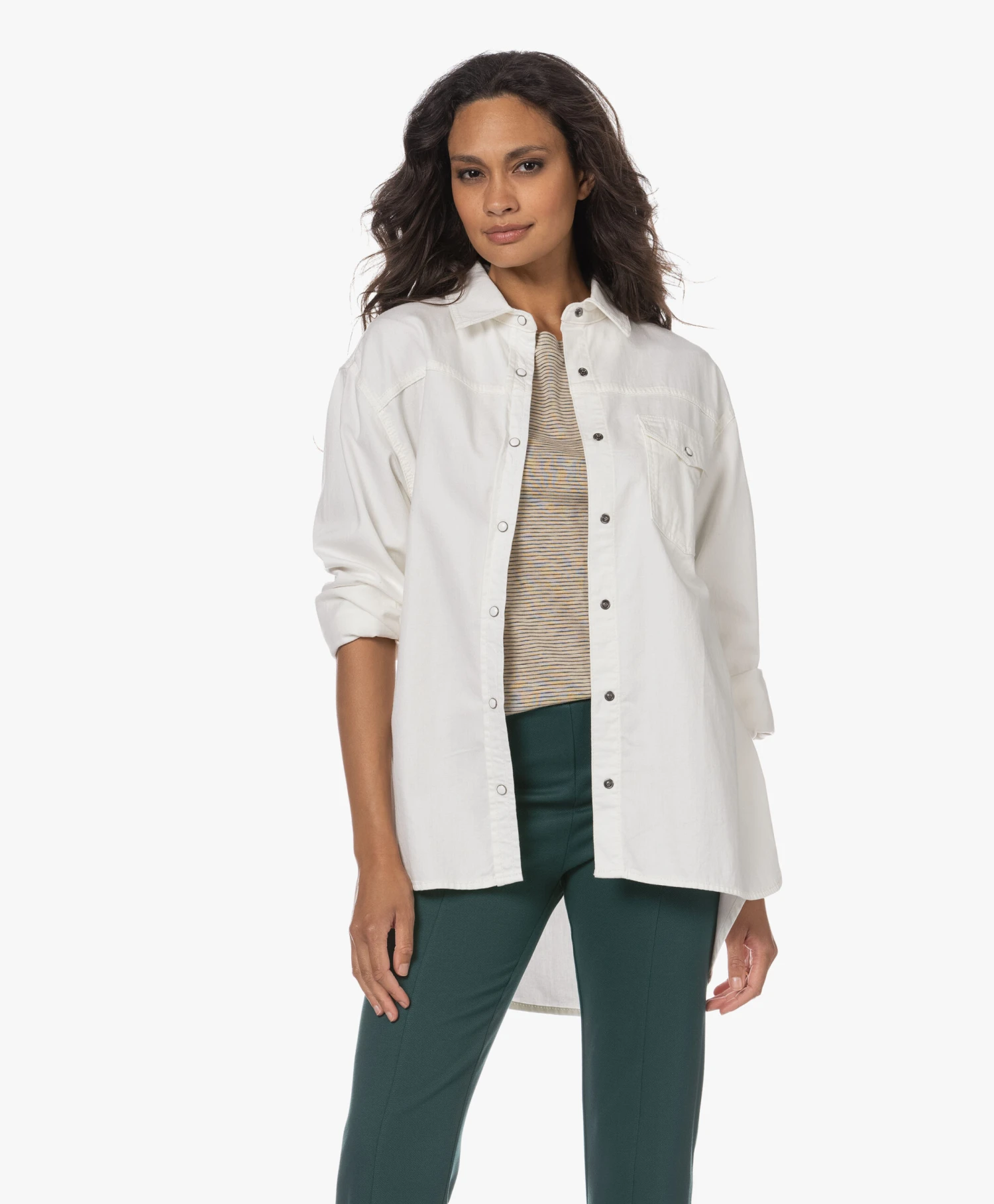 Anine Bing Sloan Denim Shacket - Ivoor 3 Anine Bing Sloan Denim Shacket - Ivoor - Afbeelding 3