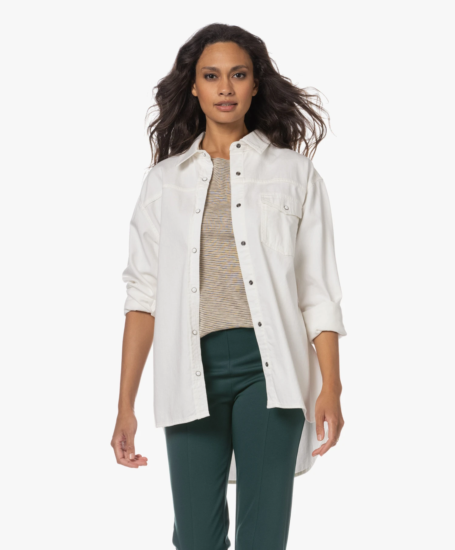 Anine Bing Sloan Denim Shacket - Ivoor 8 Anine Bing Sloan Denim Shacket - Ivoor - Afbeelding 8