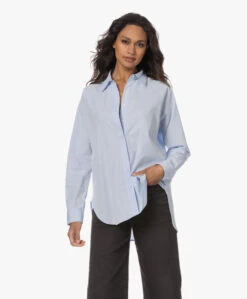 No Man'S Land Katoenen Raglan Overhemdblouse - Powder Blue -Mode Kleding 230802 1353406c 3fd1 46a1 86f9 f6919279624c