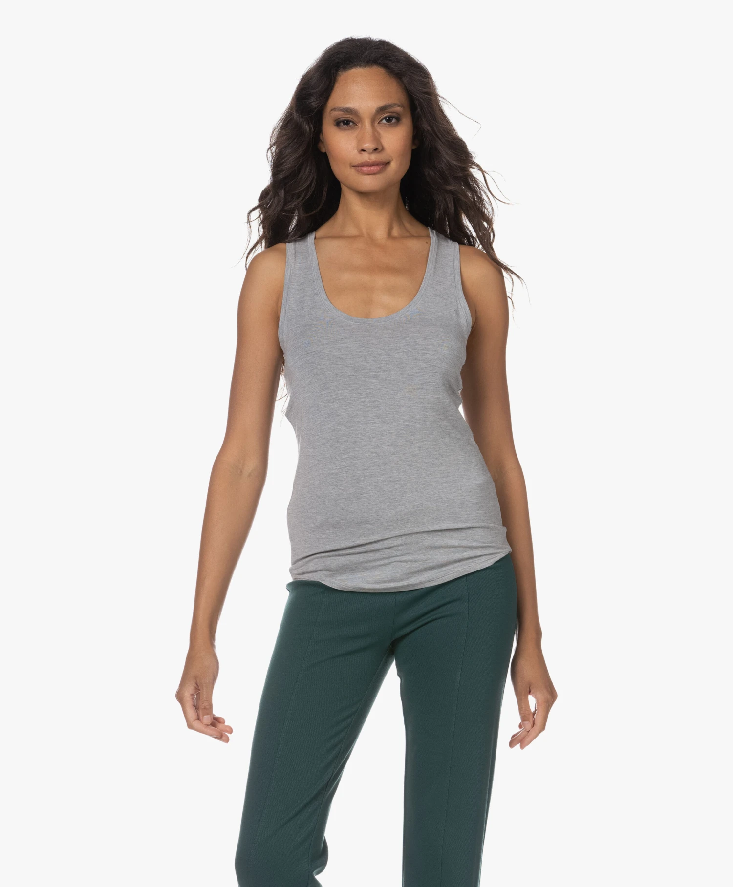 Hanro Modal Yoga Tanktop - Grit Melange 1 Hanro Modal Yoga Tanktop - Grit Melange