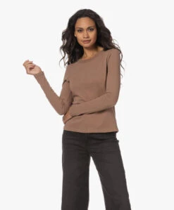 American Vintage Gamipy Katoenen Longsleeve - Cocoa