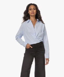 No Man'S Land Katoenen Raglan Overhemdblouse - Powder Blue -Mode Kleding 230802 bbe01a6f 9a1c 4f6c 9638 6d3c3bc744fc