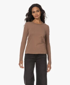 American Vintage Gamipy Katoenen Longsleeve - Cocoa -Mode Kleding 230802 c3ac0fad ae74 4cb2 9d71 fd21db2956e6