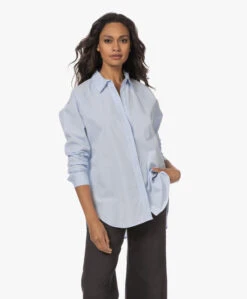 No Man'S Land Katoenen Raglan Overhemdblouse - Powder Blue