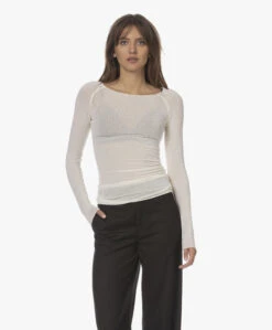 Gai+Lisva Amalie Wolmix Boothals Longsleeve - Off-White