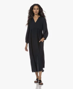 By-Bar Ravi Twill Jurk Met Driekwartmouwen - Midnight -Mode Kleding 230808 19a8e5be 3139 4a0c b9ff 6bff83a06c3d