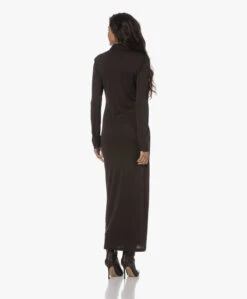 Filippa K Jersey Maxi Blousejurk - Dark Chocolate -Mode Kleding 230808 20fbd88c b1ff 48ef 8e6c 24858690a7a6